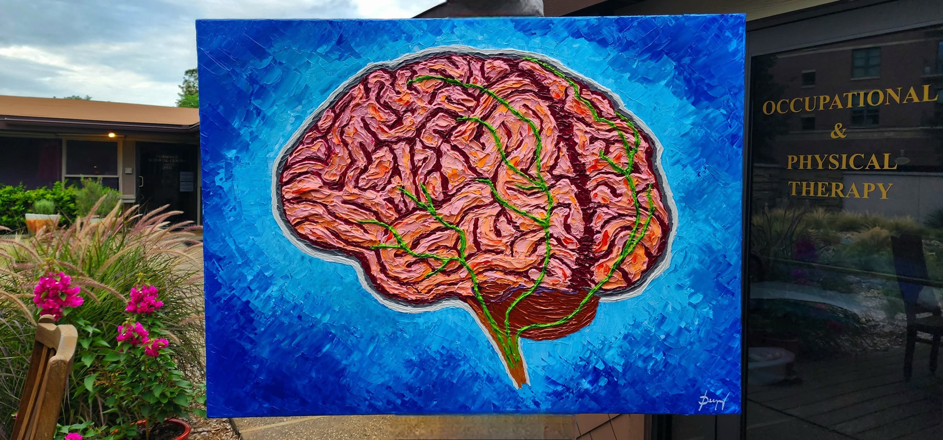 Artwork in the courtyard of Dr. Blake's practice